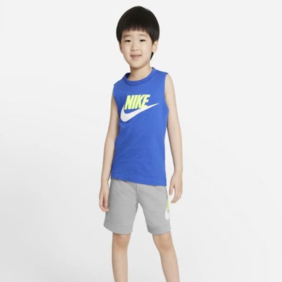 Nike 2 piece Baby Boy Club High Brand Read Muscle Tee Short Set MSRP $36 - Picture 4 of 7